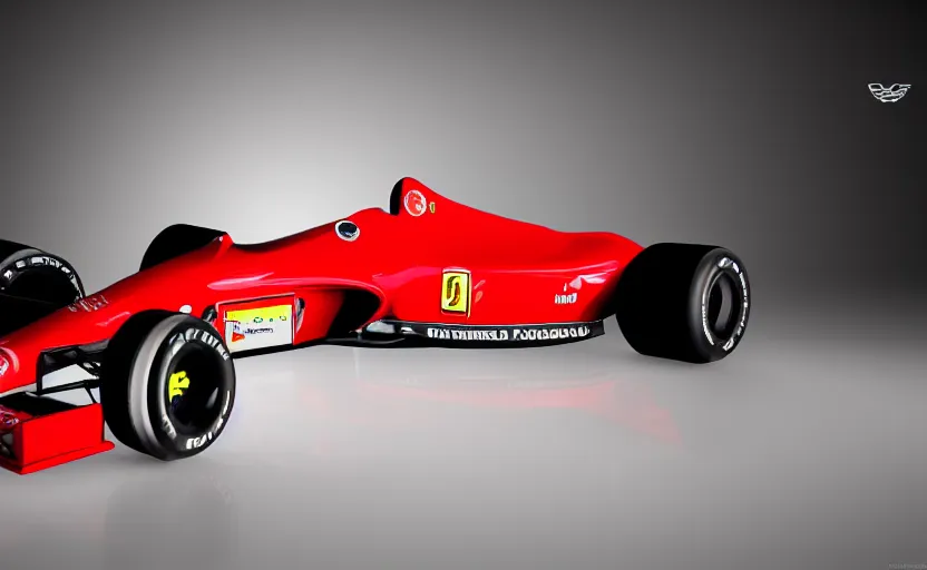 Image similar to retro futuristic ferrari formula 1 car inspired by ferrari 6 4 3, studio lighting,