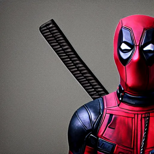 Prompt: deadpool with bunny ears, fully body photo, sharp focus, realistic