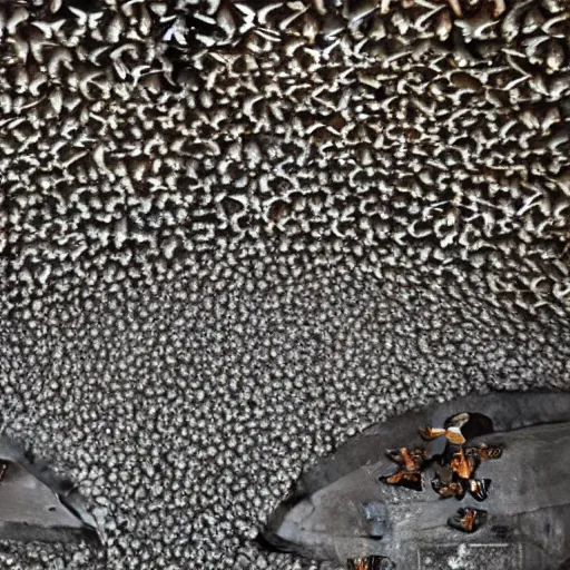 Prompt: a swarm of butterflies in the catacombs of Paris. Surreal, hauntingly beautiful