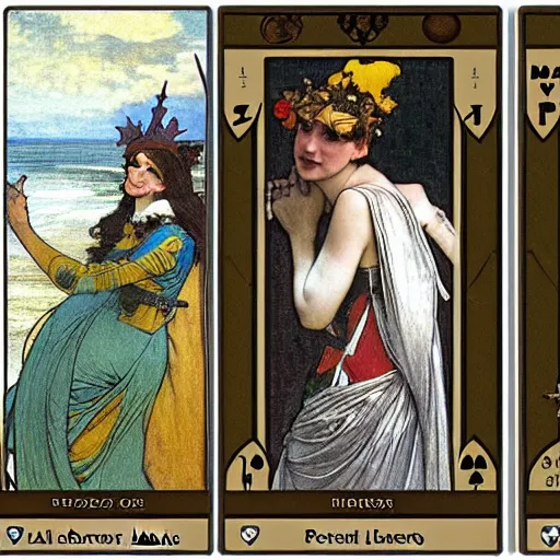 Prompt: Jester on the front of a Balustrade with a beach on the background, major arcana cards, by paul delaroche and alphonse mucha, hyperrealistic 8k, very detailed