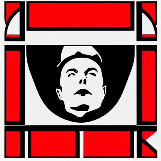 Image similar to The original Obey logo features the central part of Elon Musk's face placed in a square. Below, you can see the word “obey” in white over the red background. The giant's face can also be given inside a star. In this case, his features merge with the star shape in an unusual and eye-catching way. Black and White Sticker