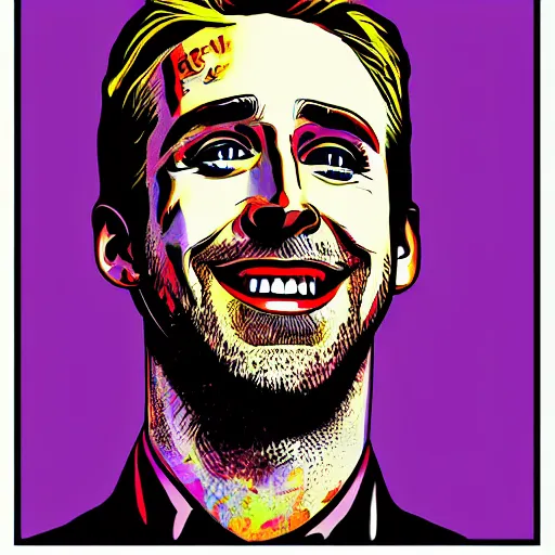 Prompt: pop art by ryan gosling