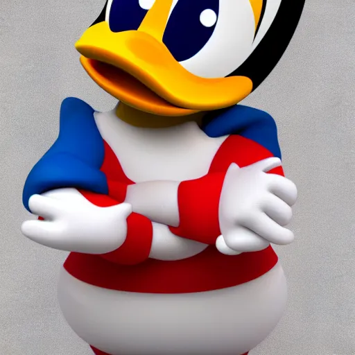 Prompt: donald duck, 3 d render