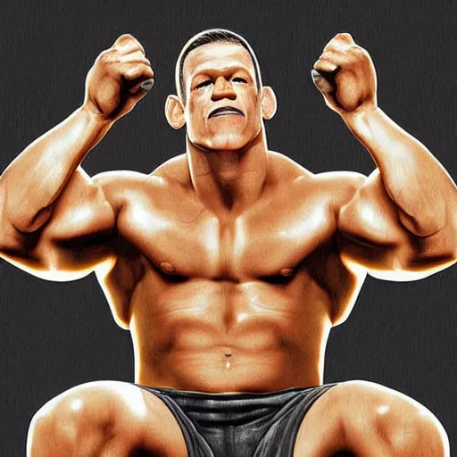 Prompt: John Cena smoking a fat blunt looking at the sky, highly detailed digital art -5