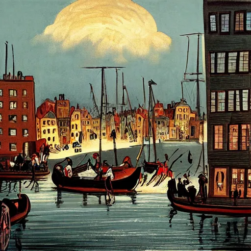 Image similar to painting of boston by michel delacroix