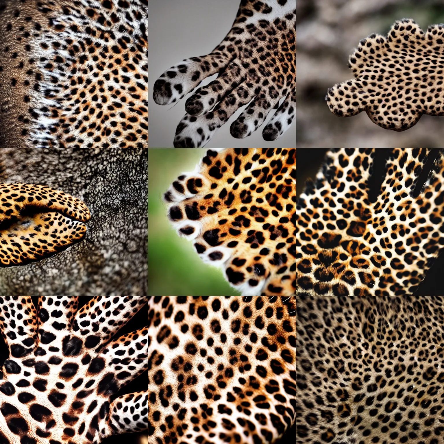 Prompt: photography of a leopard paw with claws protracted