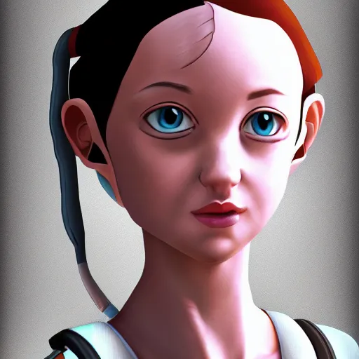 Image similar to portrait of chell from portal