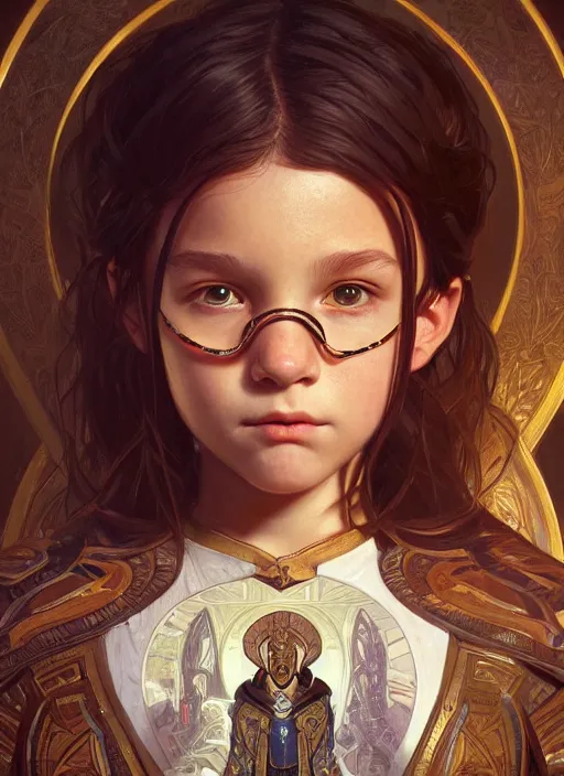 Image similar to perfectly - centered - portrait of a templar kid, intricate, highly detailed, digital painting, artstation, concept art, smooth, sharp focus, illustration, unreal engine 5, 8 k, art by artgerm and greg rutkowski and alphonse mucha