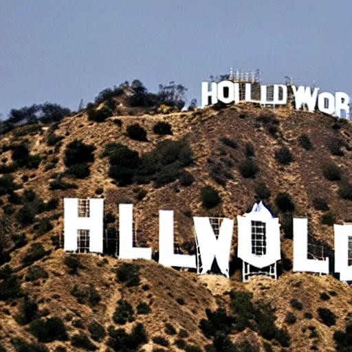 Prompt: the hollywood sign but says led zeppelin instead