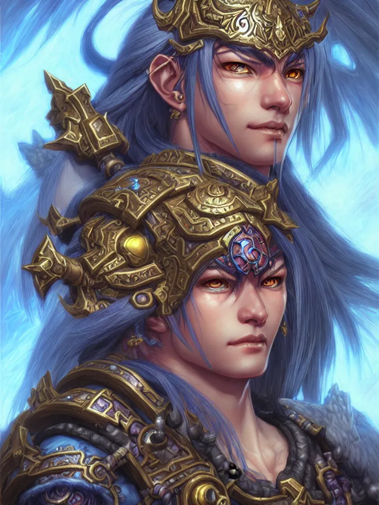 Image similar to World of Warcraft legendary character portrait drawn by Katsuhiro Otomo, photorealistic style, intricate detailed oil painting, detailed illustration, oil painting, painterly feeling, centric composition singular character