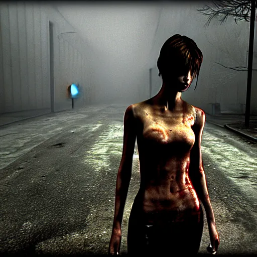 Image similar to supermodel in silent hill