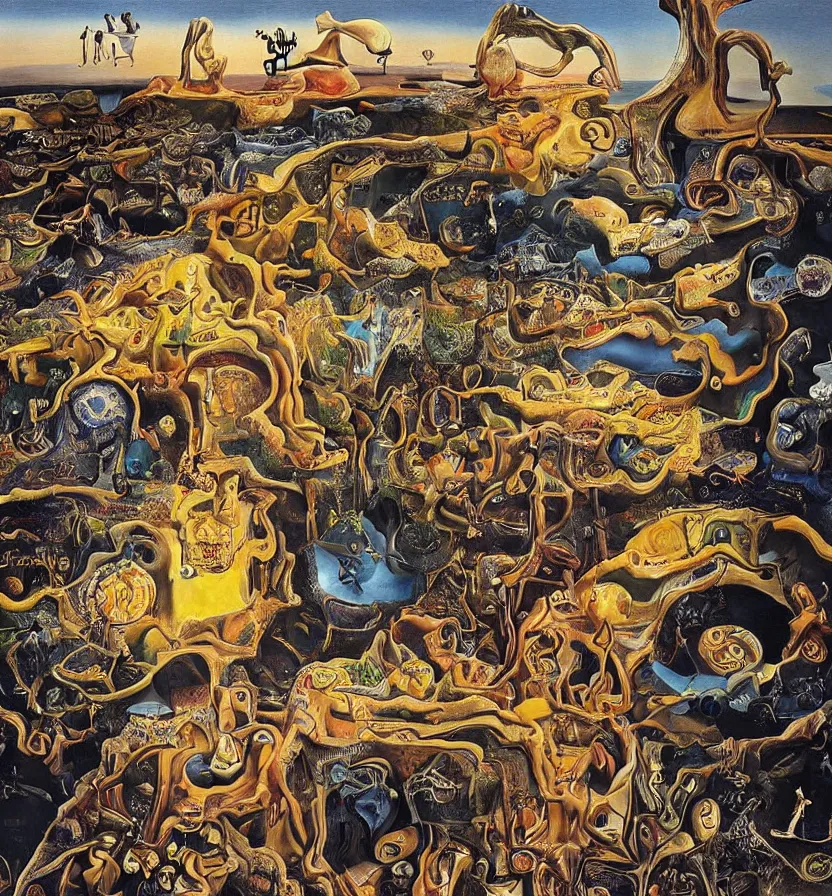 Image similar to the world between death and life, surrealistic extremely detailed painting, by damien gilley and salvador dali