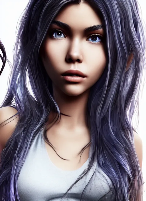 Image similar to Madison Beer as a video game character, digital art, unreal engine, unreal engine render, blender render, render, 4k, coherent