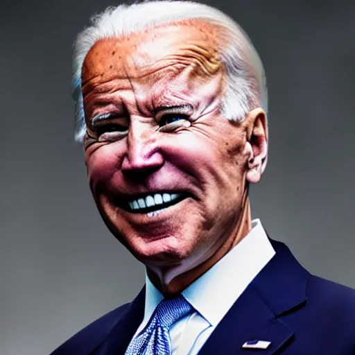 Image similar to Joe Biden as a skin walker