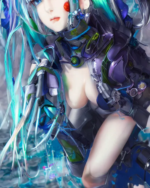 Image similar to Sophie Xeon by Yoshitaka Amano 4k hyper detailed trending on artstation