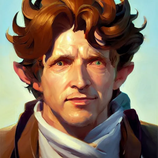 Image similar to greg manchess portrait painting of bilbo beutlin as overwatch character, medium shot, asymmetrical, profile picture, organic painting, sunny day, matte painting, bold shapes, hard edges, street art, trending on artstation, by huang guangjian and gil elvgren and sachin teng