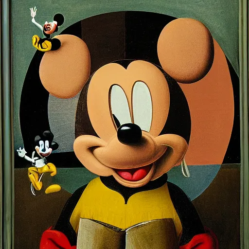 Prompt: micky mouse by hieronymus bosch,