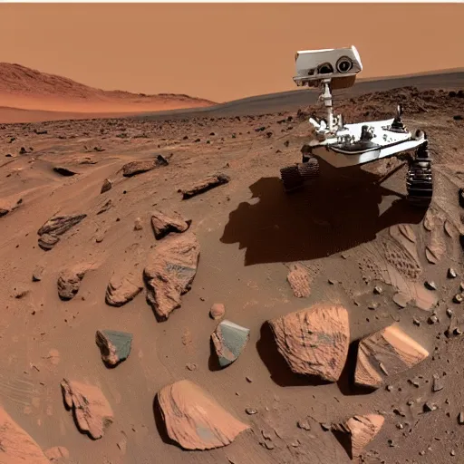 Image similar to extremely detailed photo of carl sagan riding mars rover, detailed face