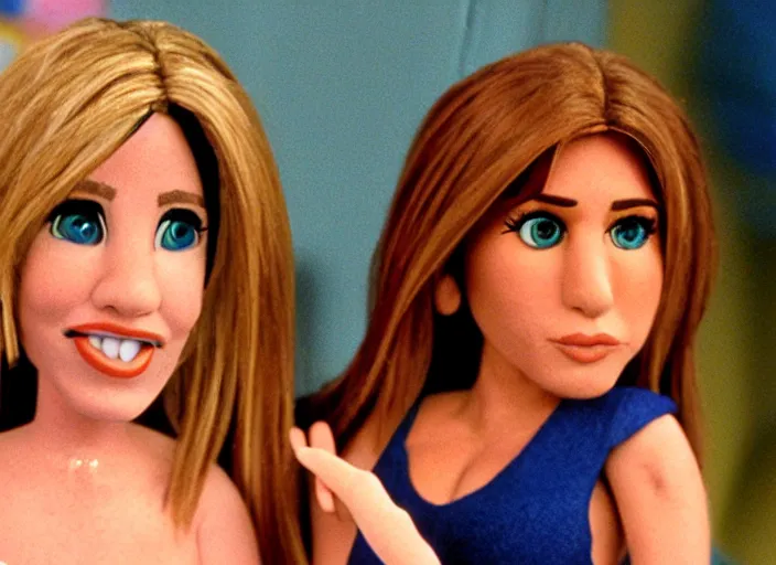 Image similar to jennifer aniston as rachel in friends, claymation