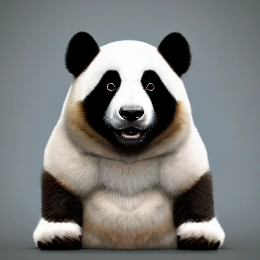 Image similar to cross between a panda and a corgi : by michal karcz, guillermo del toro :, dynamic, particulate, intricate, elegant, highly detailed, centered, artstation, smooth, sharp focus, octane render