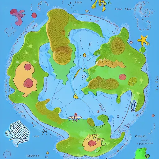 Image similar to a cartography of squishy monster continents