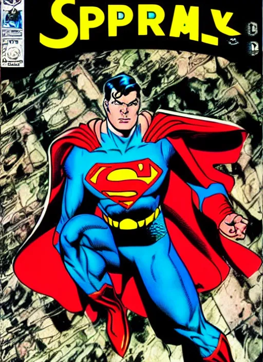 Prompt: 1 9 9 8 issue of jla cover depicting superman by ed mcguinness, masterpiece ink illustration,