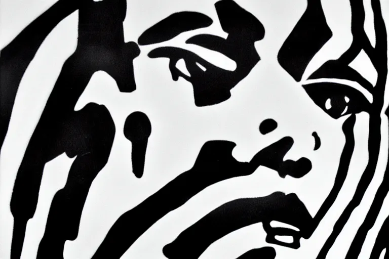 Image similar to black and white face artwork by futura 2 0 0 0