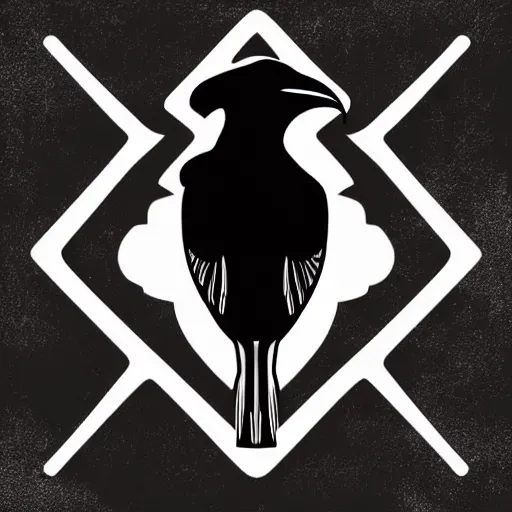 Prompt: stylized crow logo, vector art