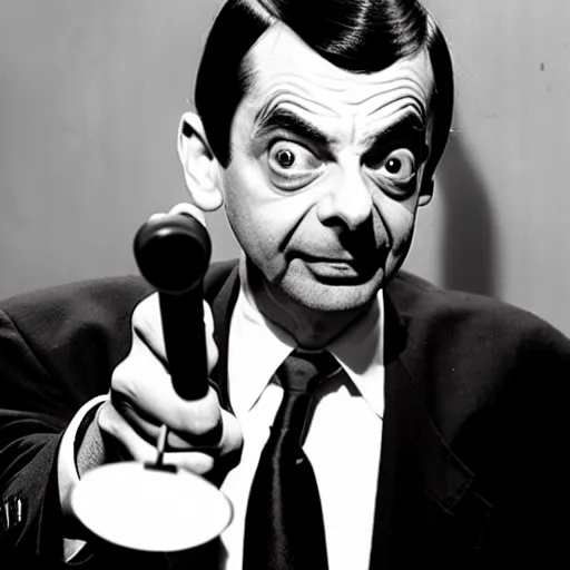 Image similar to mr. bean in pulp fiction, club photography