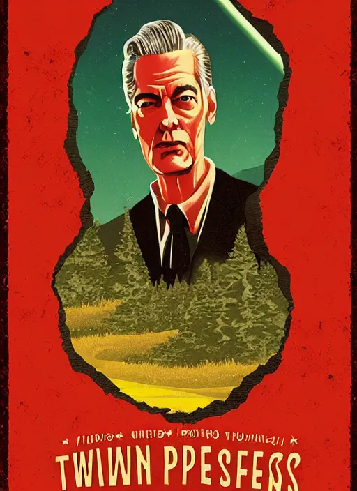 Prompt: twin peaks movie poster art by cliff nielsen