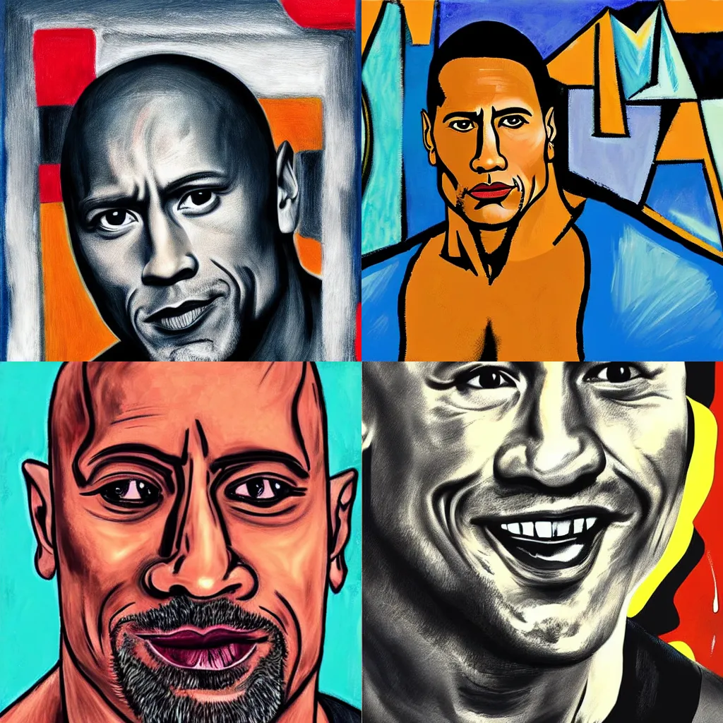 The Rock - Dwayne Johnson - pop art portraits and others - Digital
