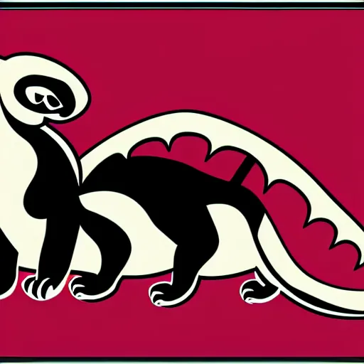 Image similar to vector art of welsh dragon and panda mixed, intercrossed, chimera, adobe illustrator