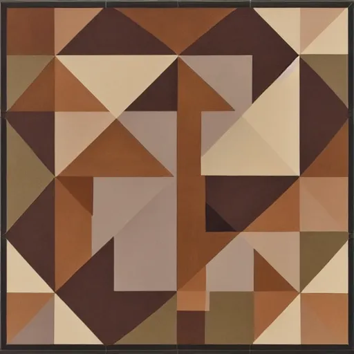 Image similar to masterpiece painting of hundreds of three - quarter angle square shapes in rich earthy tones. abstract quality with an engineering feel.