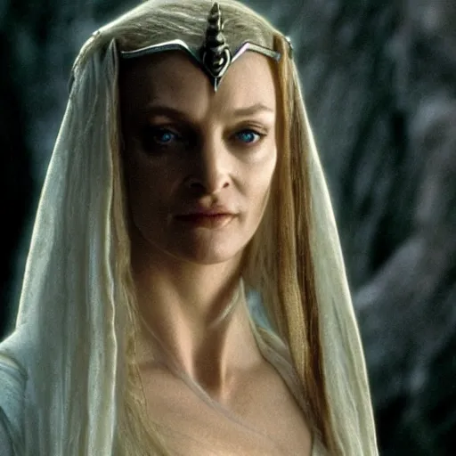 Image similar to uma thurman as galadriel in the lord of the rings