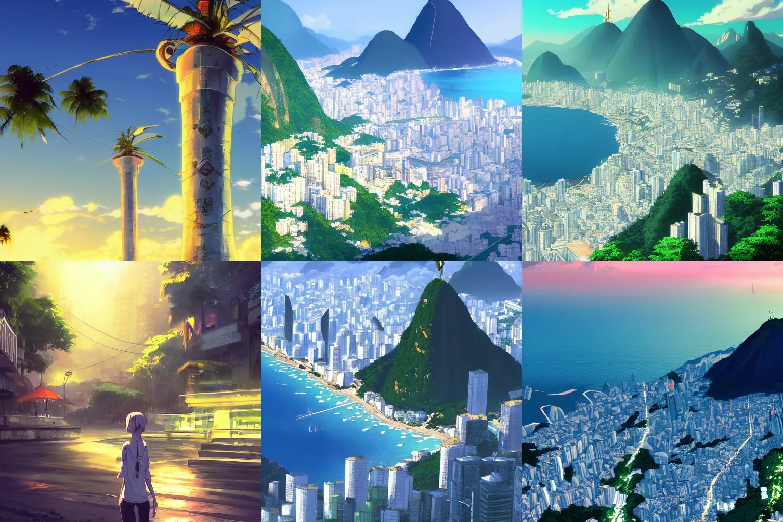 Image similar to rio de janeiro, artwork by makoto shinkai, wallpaper, 4k, high quality, 8k resolution