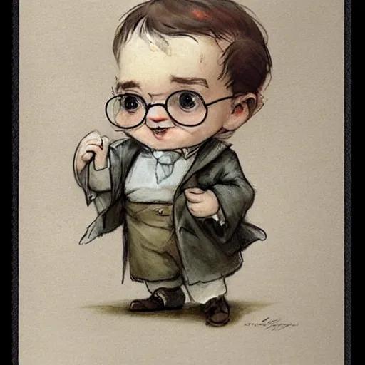 Image similar to ( ( ( ( ( 1 9 5 0 s cute chibi baby harry potter. muted colors. ) ) ) ) ) by jean - baptiste monge!!!!!!!!!!!!!!!!!!!!!!!!!!!