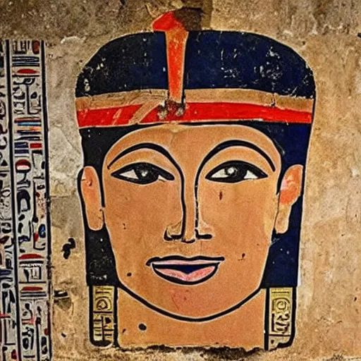 Image similar to A wall painting of Donald Trump found in an ancient egyptian tomb