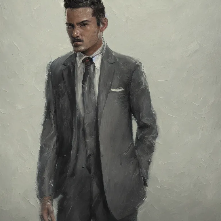 Image similar to portrait of cloud man in a suit, detailed painting, hd, hq, high resolution, high detail, 4 k, 8 k