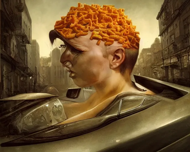 Prompt: a car made of cheese, many holes, concept art by joao ruas, highly detailed, hyperrealistic, artgerm, Tomasz Alen Kopera, WLOP, Boris Vallejo