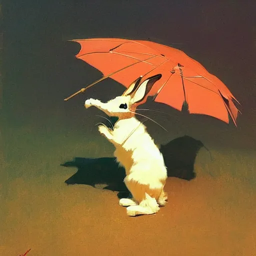 Prompt: a Lop rabbit standing up, by studio ghibli painting, by Joaquin Sorolla rhads Leyendecker, An aesthetically pleasing, dynamic, energetic, lively, well-designed digital art, by Ohara Koson and Thomas Kinkade, traditional Japanese colors, superior quality, masterpiece