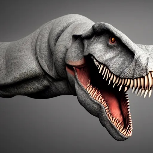 Prompt: 3d render, of a t-rex, white background, portrait, 8k, high resolution