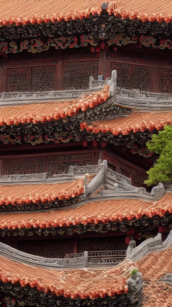 Prompt: Ancient Chinese architecture is on the hillside,highly detailed,high resolution,cinematic lighting,