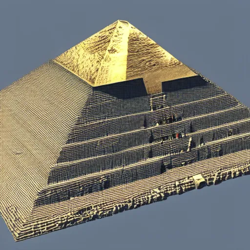 Prompt: the aliens building the pyramid of giza photo realistic 3 d