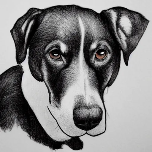 Image similar to dog portrait, sketch, hand - drawn by eeststreatdrug