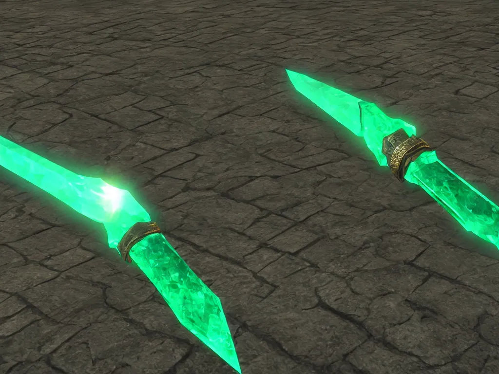 Prompt: emerald dagger; unreal engine