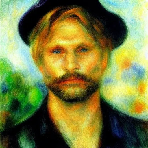 Image similar to viggo mortensen art by renoir.