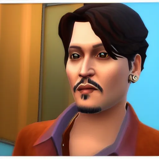 Image similar to Johnny Depp in the Sims 4