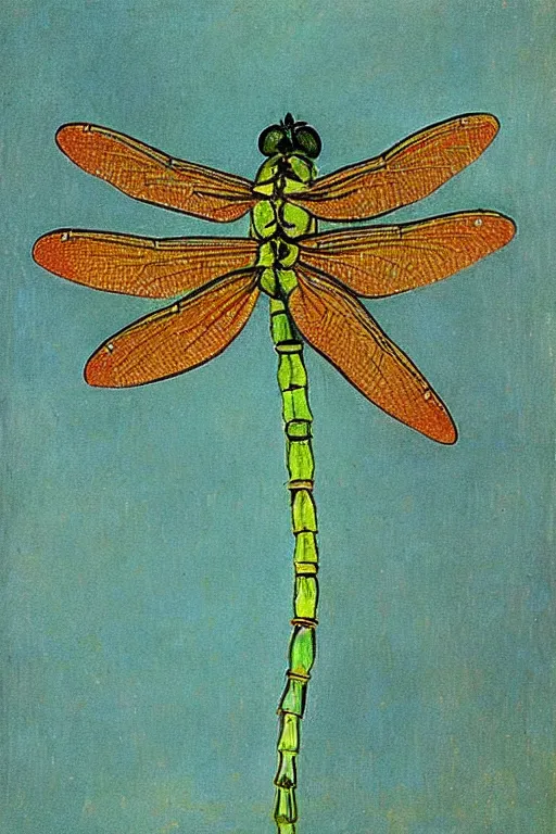 Prompt: symmetrical!!! looking at the camera!! dragonfly!! by vincent van gogh