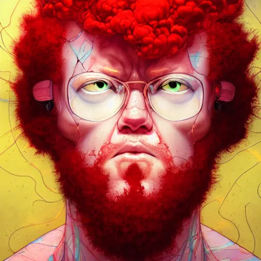 Prompt: prompt : red lightning portrait soft light painted by james jean and katsuhiro otomo and erik jones, inspired by evangeleon anime, smooth face feature, intricate oil painting, high detail illustration, sharp high detail, manga and anime 1 9 9 9