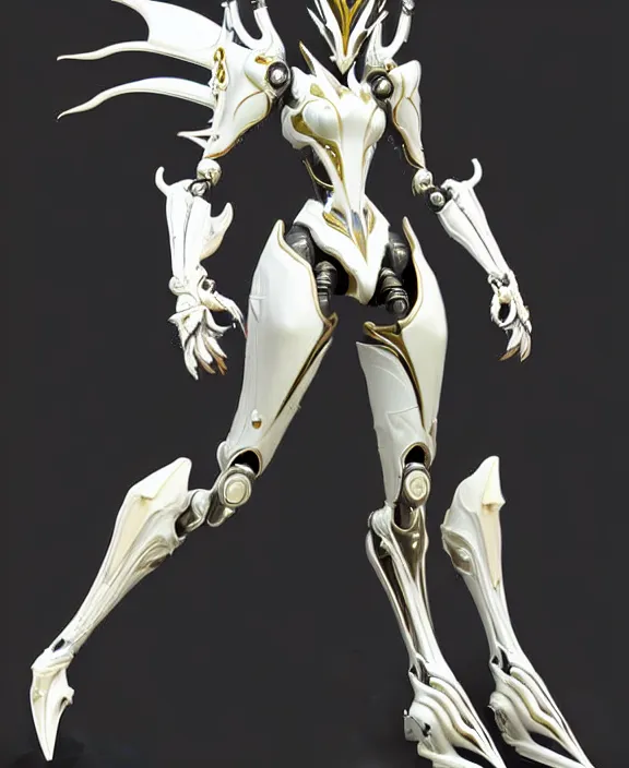 Image similar to extremely detailed front shot, low shot, of a beautiful elegant saryn warframe, that's a giant beautiful stunning anthropomorphic robot female dragon with metal cat ears, posing elegantly, detailed sharp robot dragon paws for feet, thick smooth warframe legs, streamlined white armor, long elegant tail, two arms, two legs, long tail, detailed warframe fanart, destiny fanart, high quality digital art, giantess art, furry art, realistic digital art, warframe art, Destiny art, furaffinity, DeviantArt, artstation, 8k HD, octane render